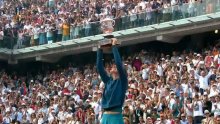 Halep's French Open victory speech and trophy presentation