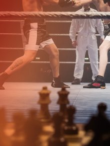 Chessboxing match at the intellectual fight club in Berlin Stock