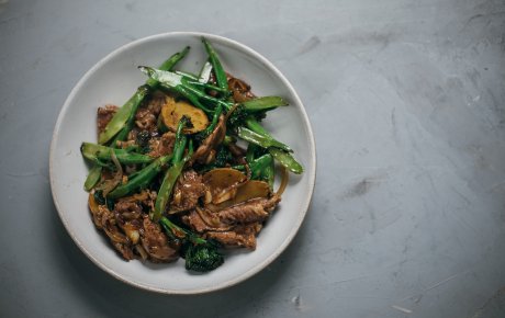 Beef and broccolini with oyster sauce