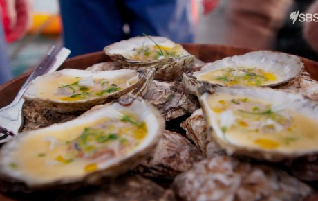 Steamed oysters