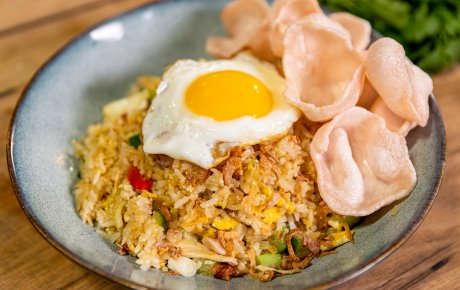 Hainanese chicken nasi goreng