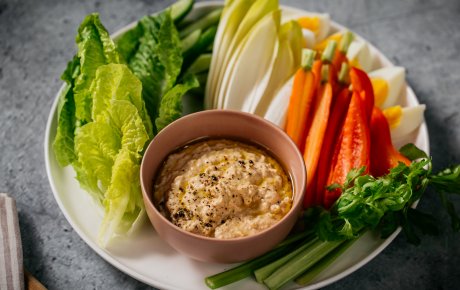 Baby Vegetable Crudités with Miso & Chickpea Mayonnaise